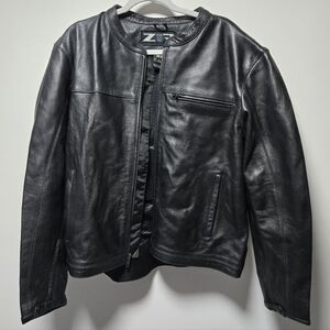 Z1R Munition Jacket Black Leather Jacket Size XL Moto Cool Classic